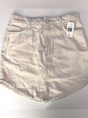 NWT Triarchy Ms. Hart Ivory Denim Petal Hem Skirt 30 10